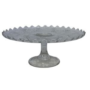 EAPG Diamond and Sheaf Scalloped Edge Late 19th Century 12.25" Cake Stand